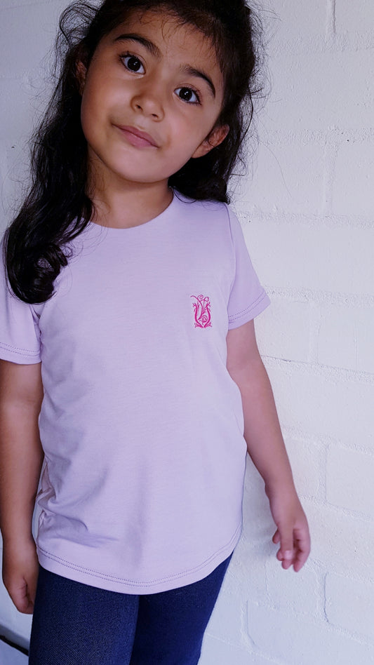 Kids EMF Tee in sustainable Bamboo Brights, Lilac