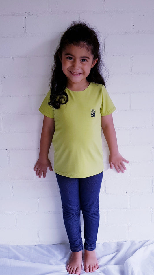 Kids EMF Tee in sustainable Bamboo Brights, Lime