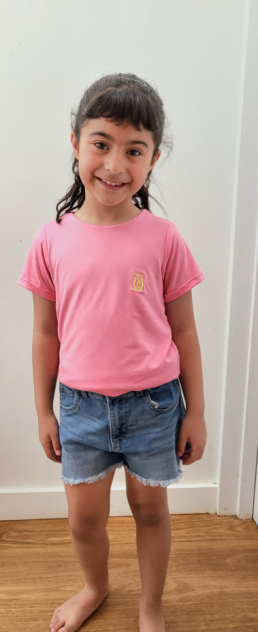 Kids EMF Tee in sustainable Bamboo Brights, Pink